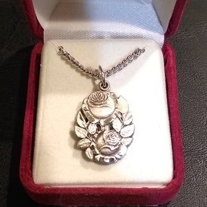 Roses Miraculous Medal Necklace